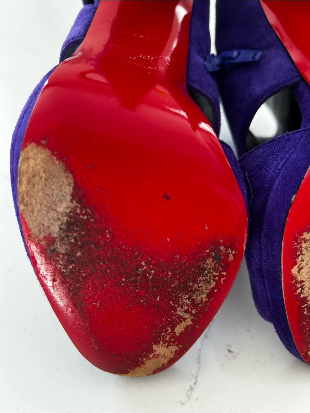 Christian louboutin purple suede leather booties/heels size 39
